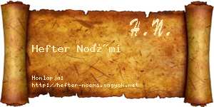 Hefter Noémi névjegykártya